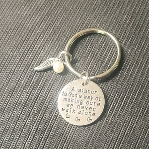 Silver Inspirational Keychain with Charm
